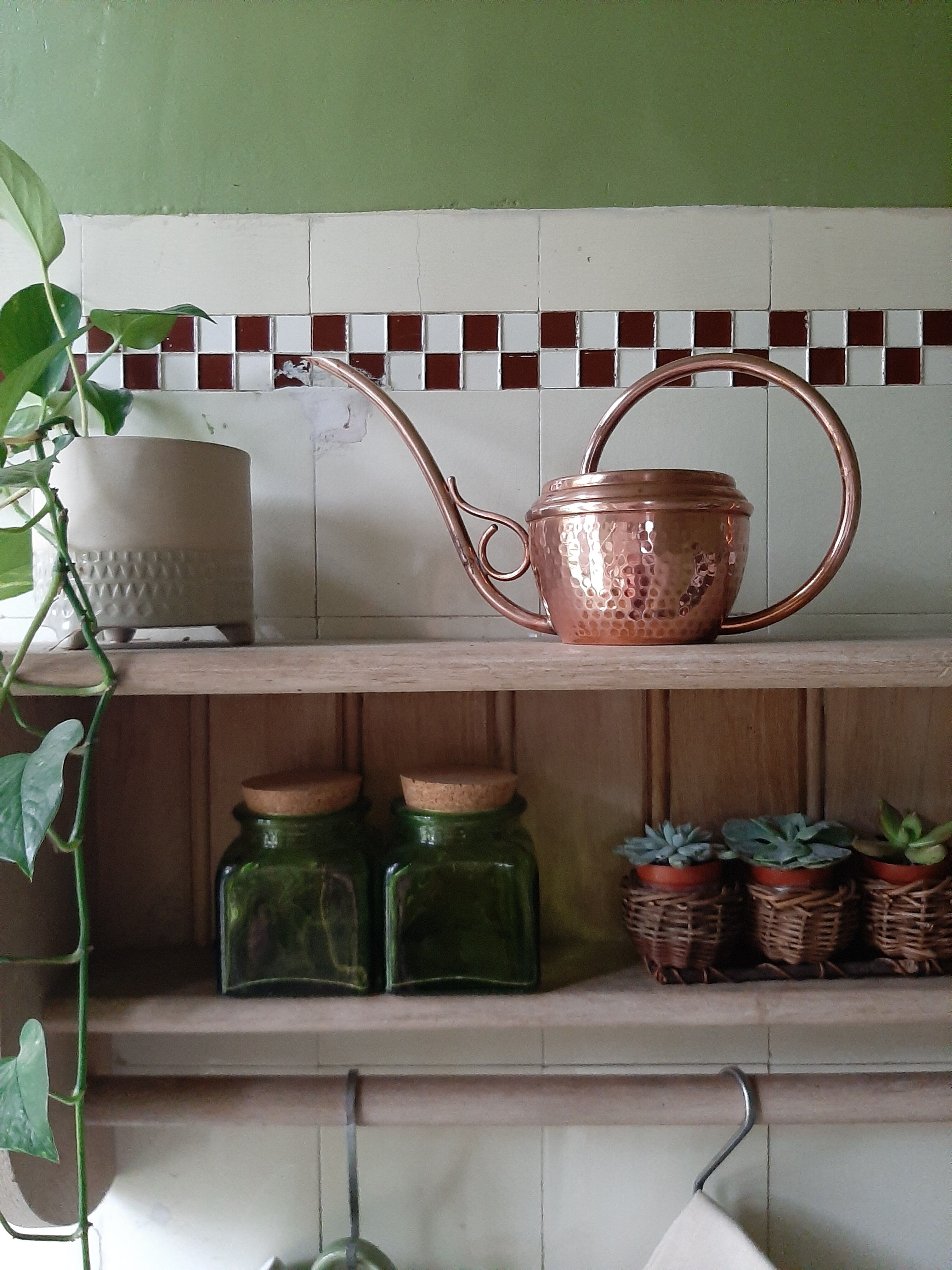 Vintage copper watering can