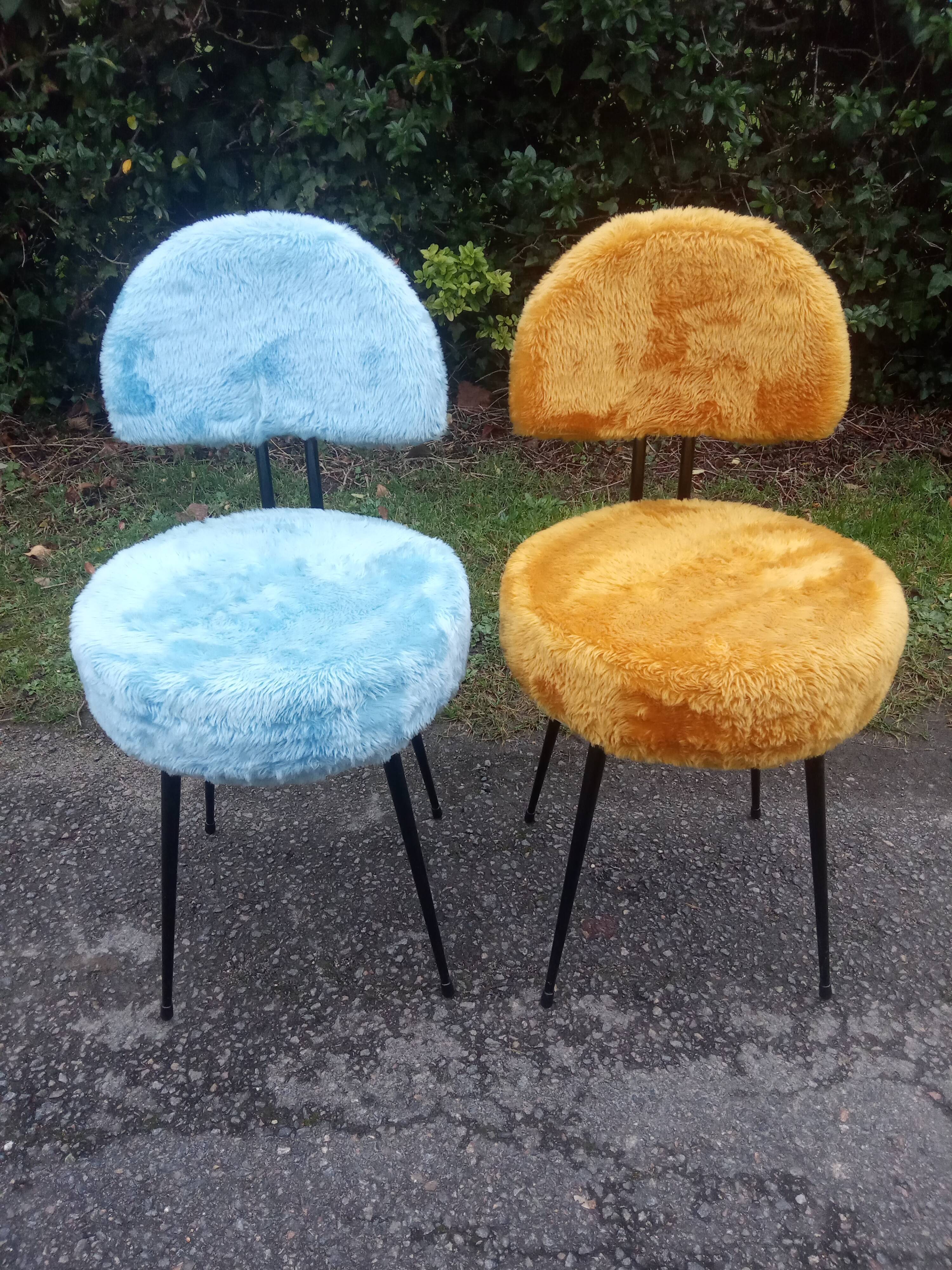 4 vintage moumoutes chairs