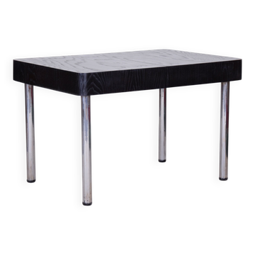 Bauhaus Extendable Dining Table in Oak Veneer and Chrome, 1930s