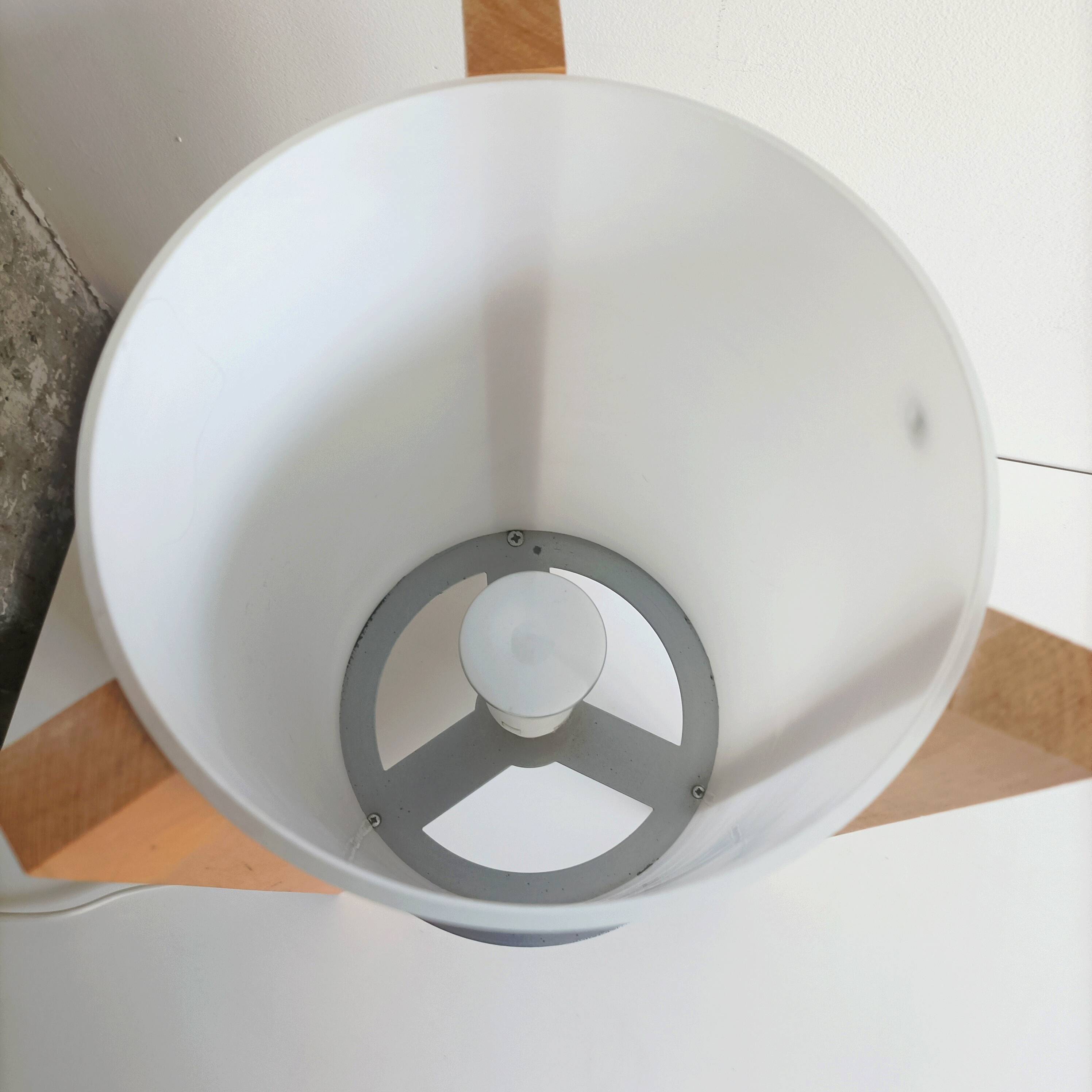 Vintage IKEA tripod lamp with blown glass