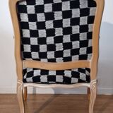 Fauteuil Louis XV style damier