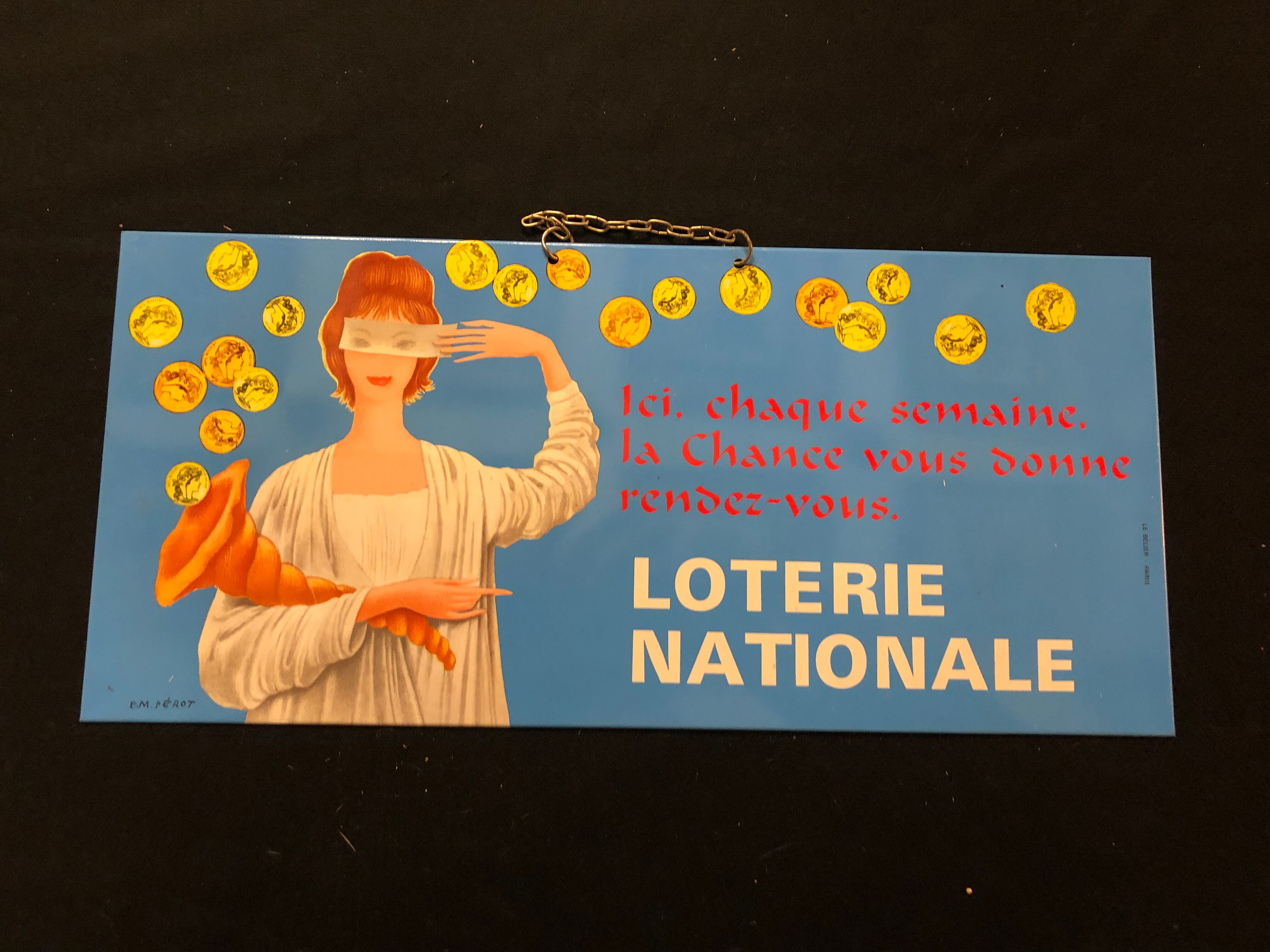 Vintage sheet metal plate - National Lottery