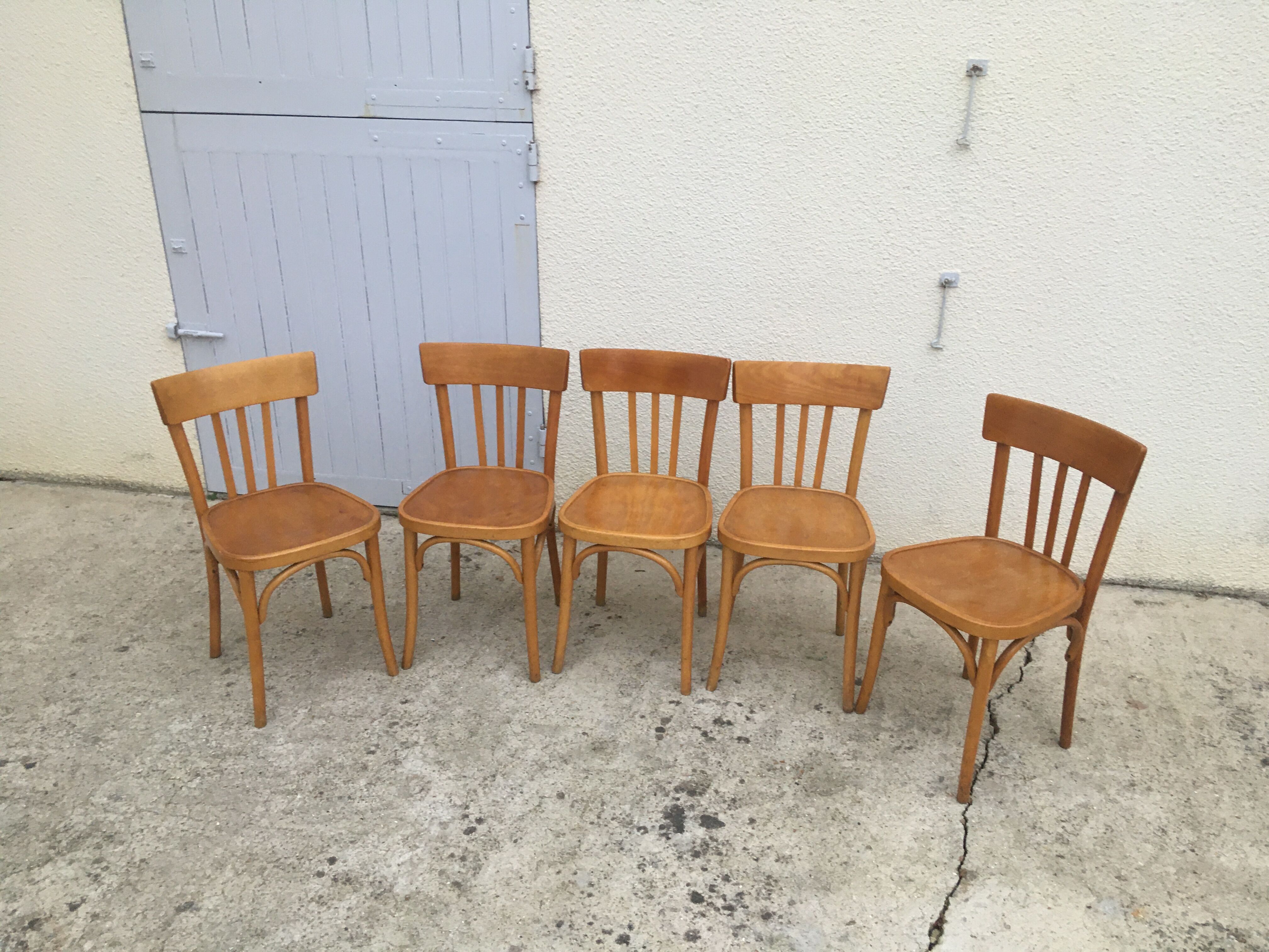 5 old bistro chairs