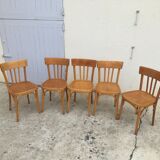 Set de 5 chaises bistrot anciennes