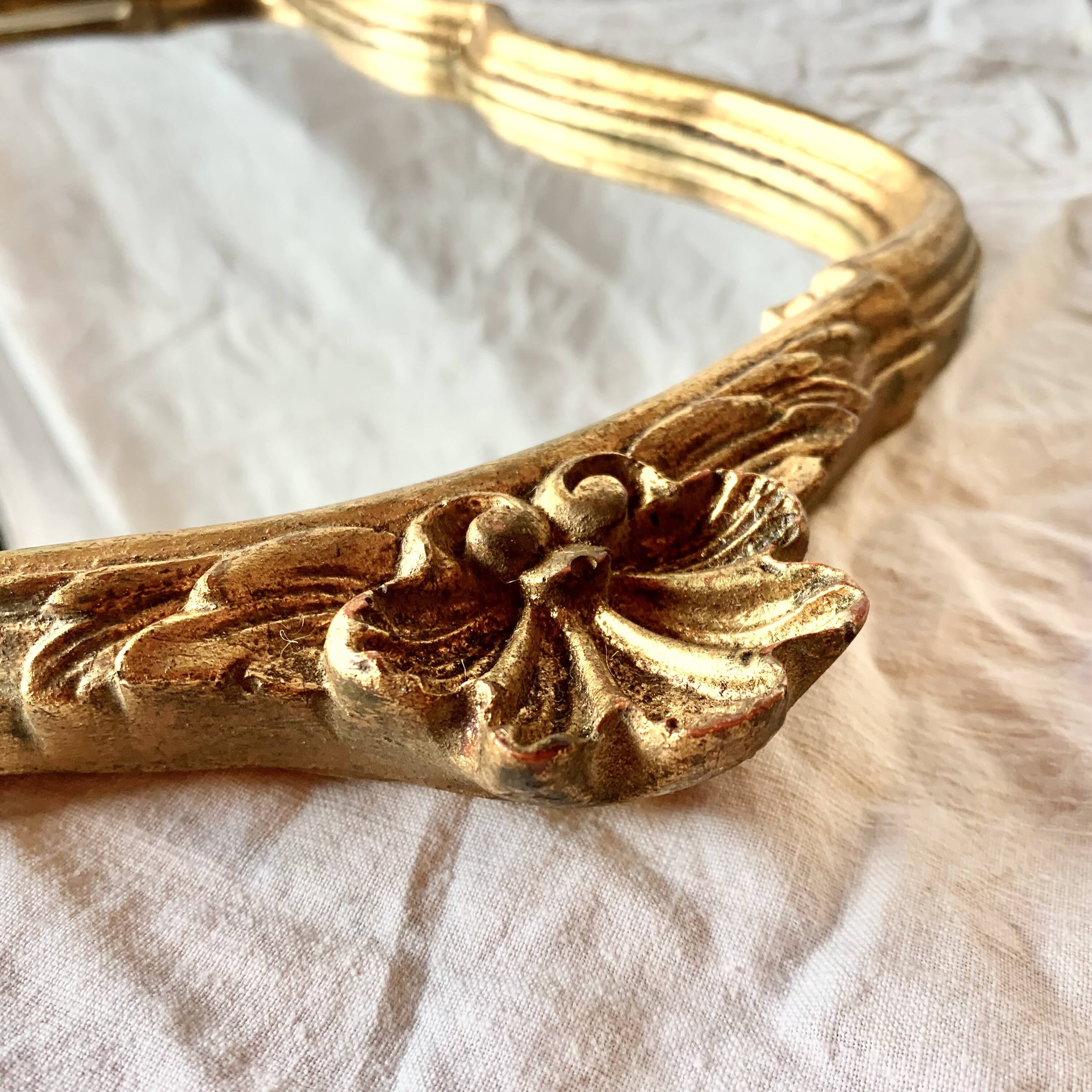 Vintage Gold Leaf Resin Wall Mirror