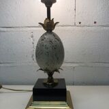 Lamp 'ostrich egg' stone, brass