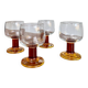 Set of 4 vintage amber stemmed glasses – 1970s