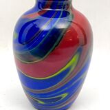 Postmodern multicolored Murano glass vase by Ottavio Missoni. Italy 1980s