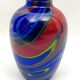 Vase en verre de Murano multicolore postmoderne par Ottavio Missoni. Italie des années 1980