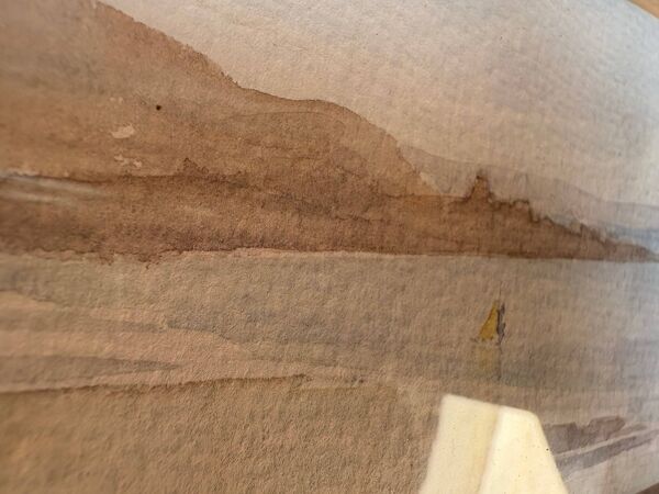 Aquarelle signée Janick Laguitton – numérotée 10/95 – Paysage Marin