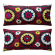 Set of 2 vintage embroidered cushion covers 38x79 cm