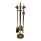 Neoclassical Brass Fire Tool Set with Horse Head Handles, in the