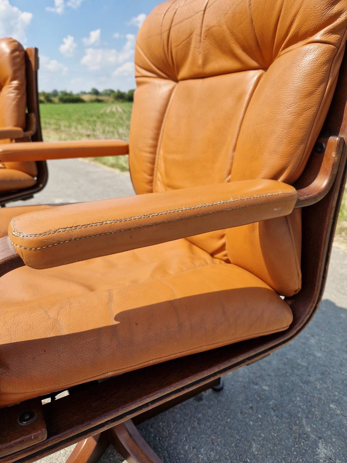 Set of 2 vintage Scandinavian armchairs co.fe.mo Italy 1970