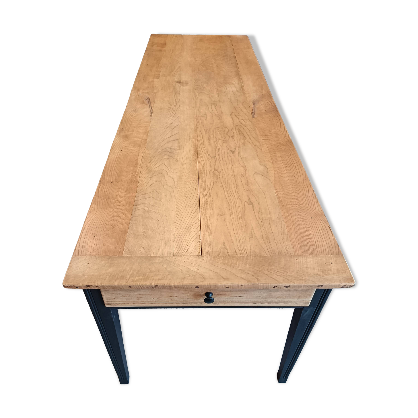 SUPERB RENOVATED FARMHOUSE TABLE 2.50m BLACK/WOOD