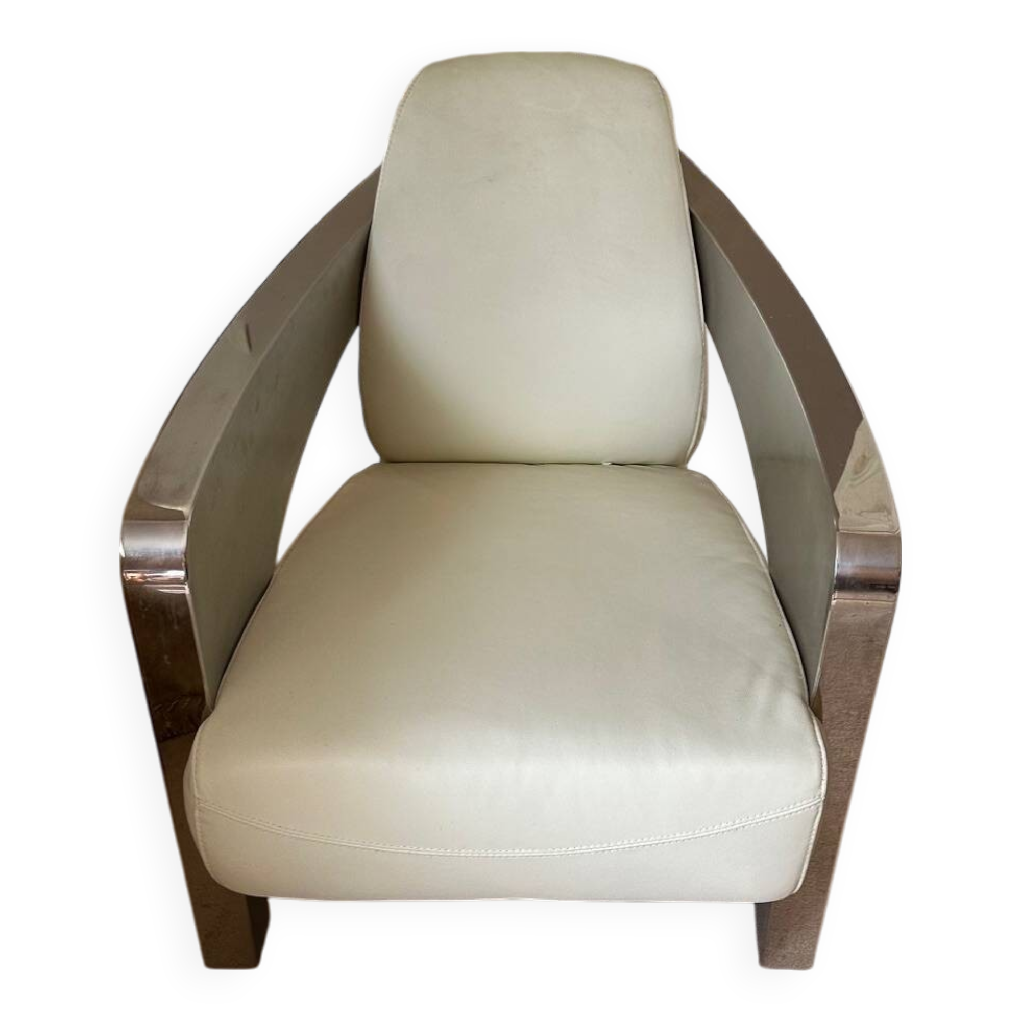 White leather armchair