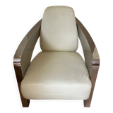 White leather armchair