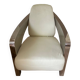 Fauteuil en cuir blanc