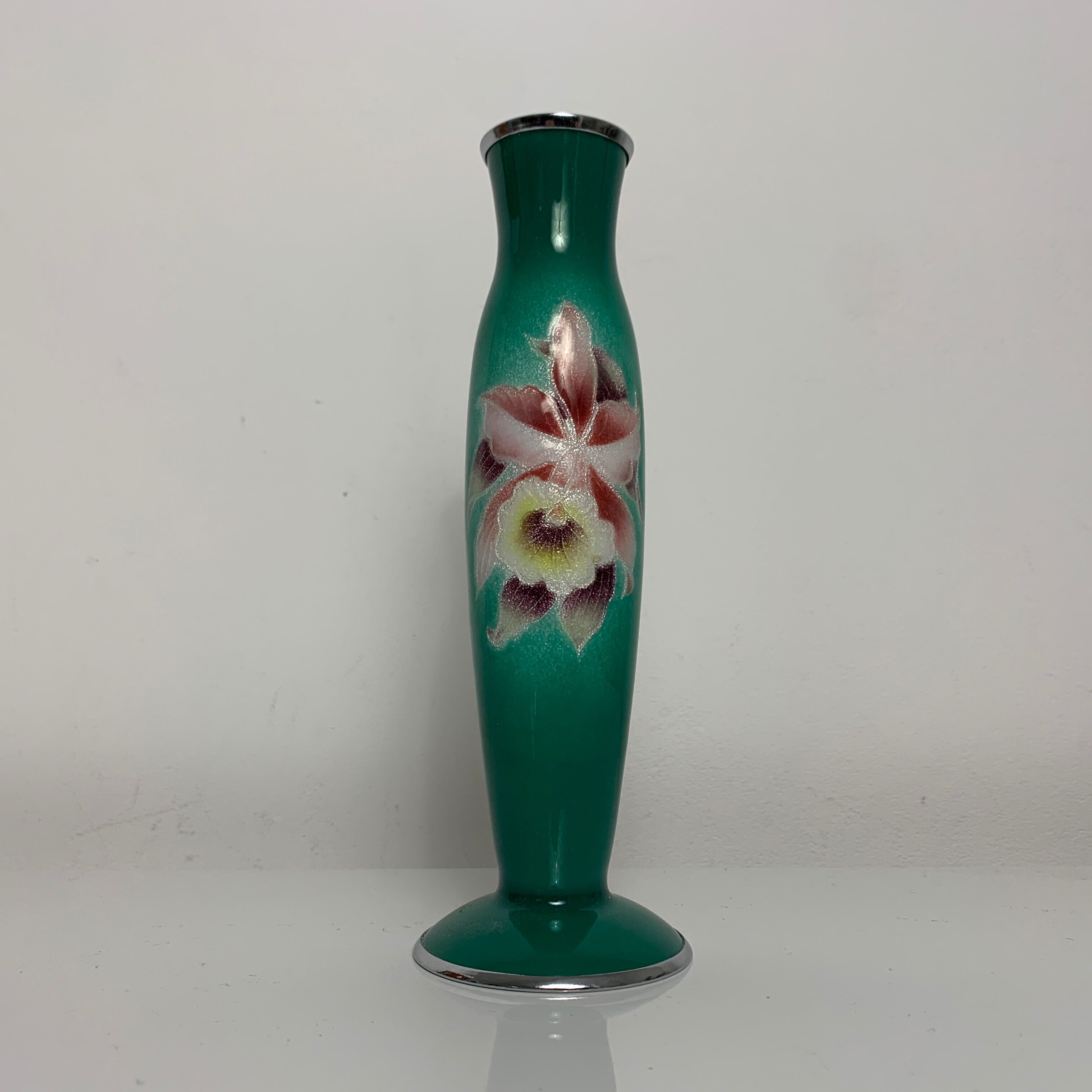 Enamelled soliflore vase Shippo Yaki Tutanka