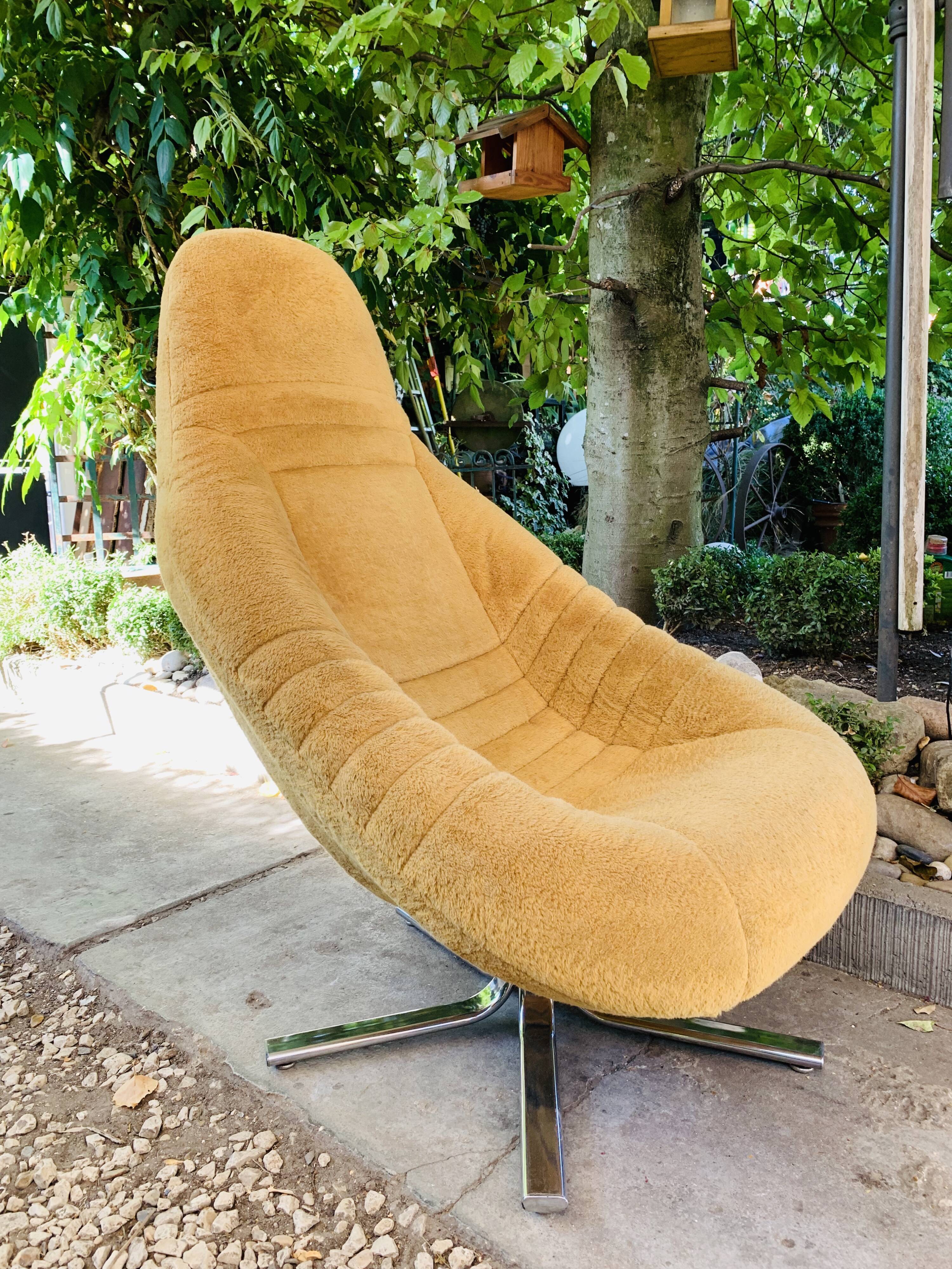 Space age mustard armchair