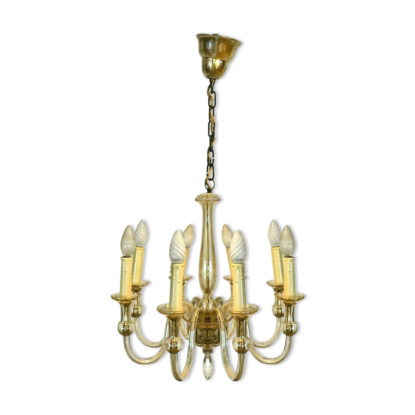 Murano glass chandelier Eight arms of light XX century