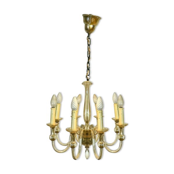 Lustre en verre de Murano Huit bras de lumière XX siècle