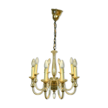 Lustre en verre de Murano Huit bras de lumière XX siècle