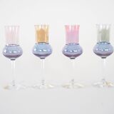 Set of pastel-coloured glasses, Italian design, 1970s, made in Italy