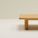 Square minimalist Ash wood coffee table, 1980s europe.