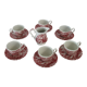 Set of 6 cups with saucers and milk jug The Hunter, England vintage