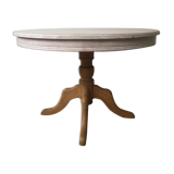 Table ronde en chêne massif extensible