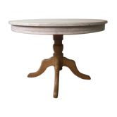 Table ronde en chêne massif extensible