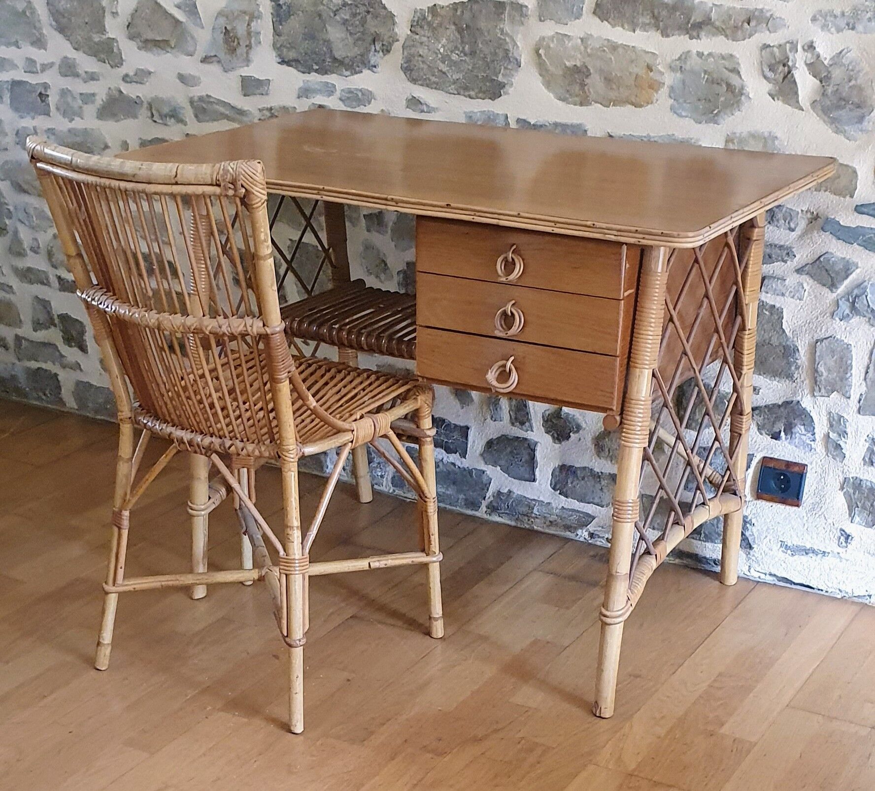 Rattan desk