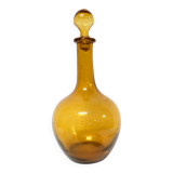Amber blown glass carafe