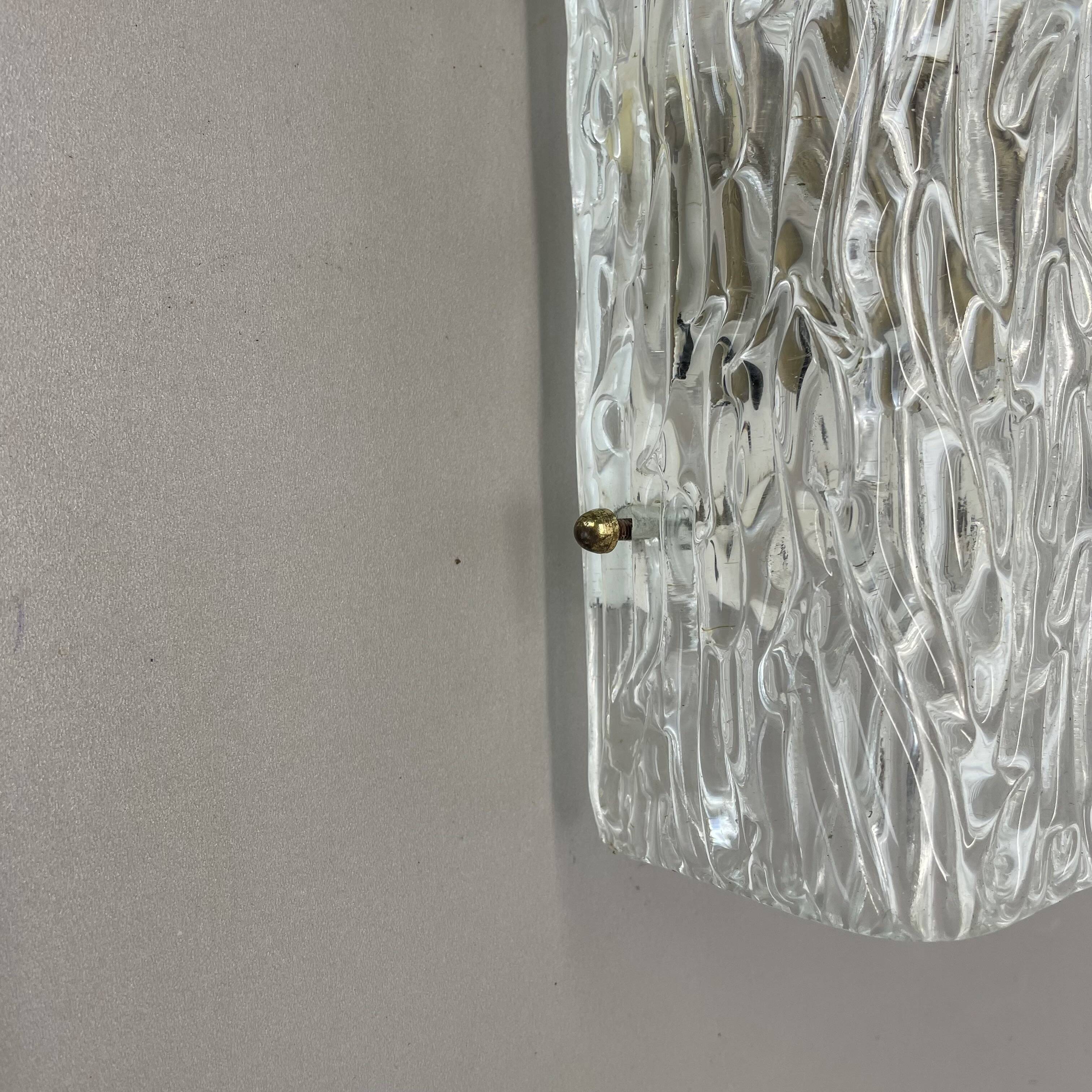 cubic Hollywood Regency Ice Glass Wall Light Made by Kalmar Lights, 1960s
