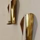 Pair of Swedish mid-century wall sconces in brass
