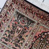 Vintage 1950s Persian Qum silk rug 72cm x 140cm