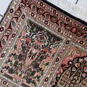 Vintage 1950s Persian Qum silk rug 72cm x 140cm