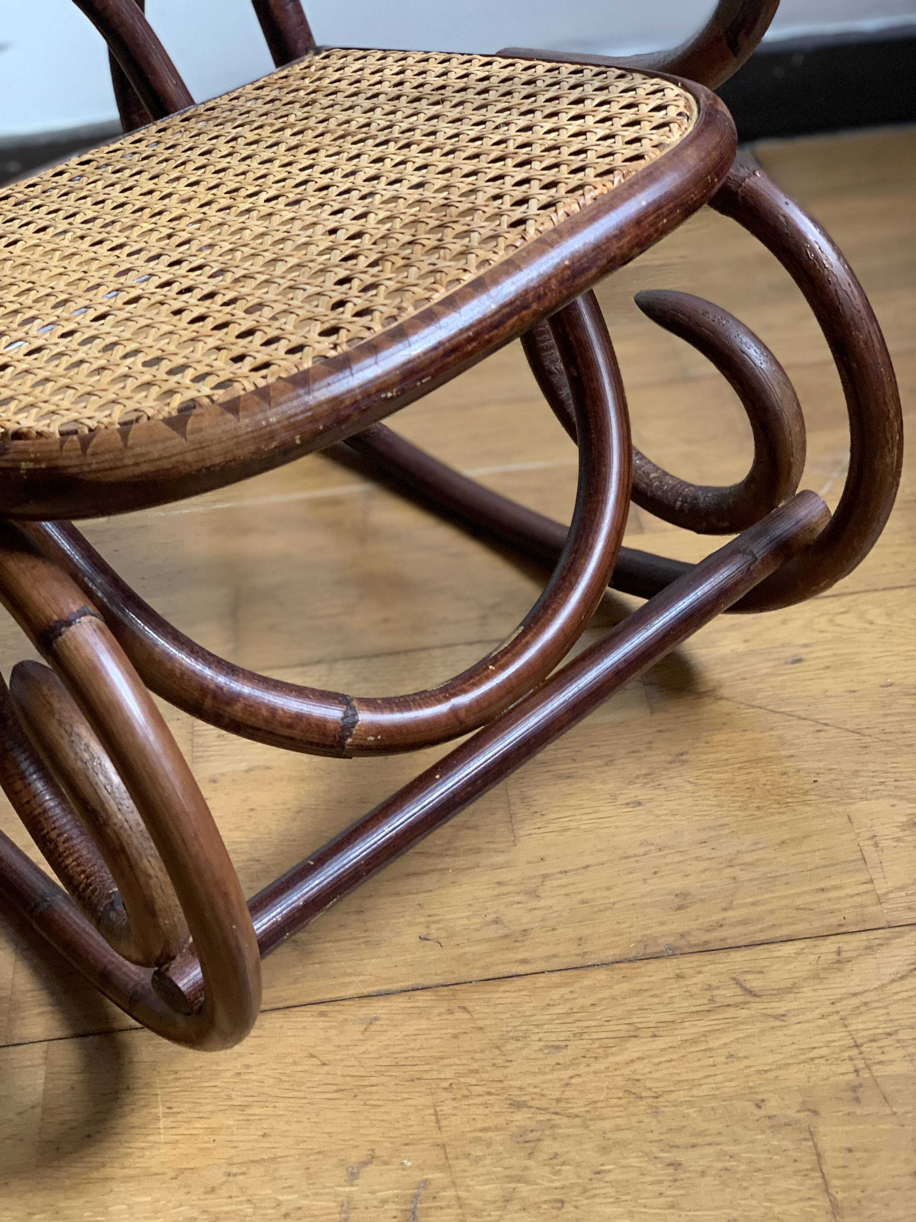 Bent wood children's rocking chair