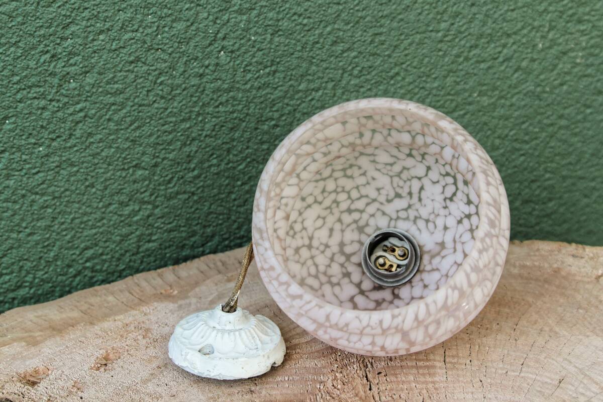 Art deco pendant lamp in Clichy glass