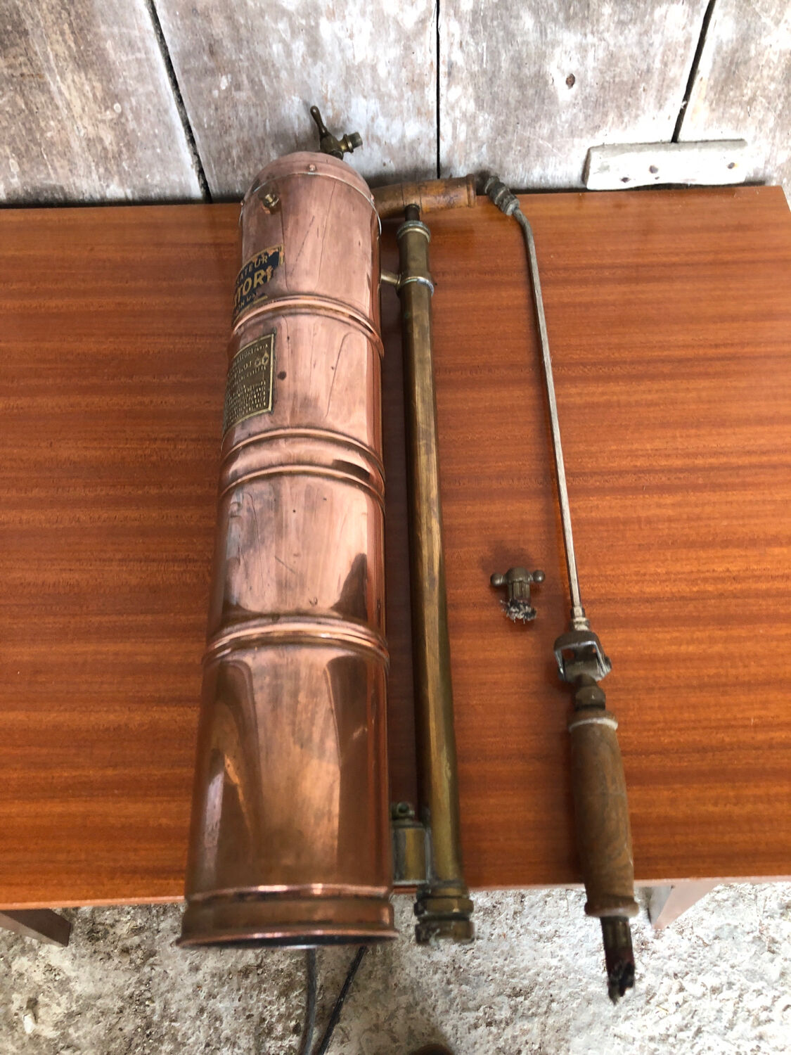 Old High Pressure Sprayer MURATORI Copper & Brass Vintage