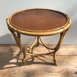 Rattan coffee table 70s