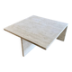 Square travertine coffee table by Giusti and Di Rosa for UP&UP