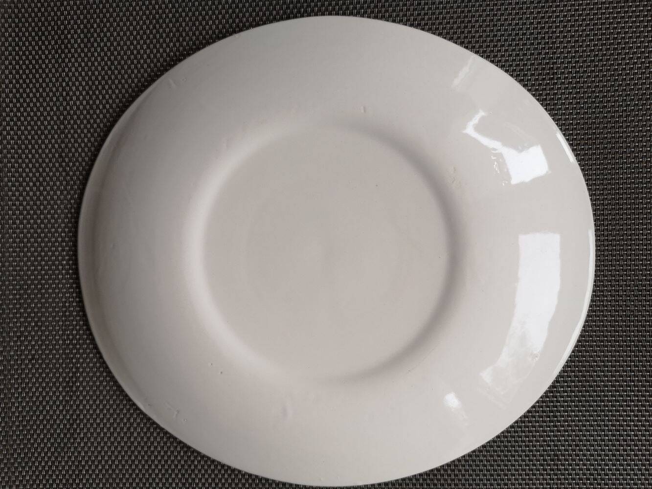 Set of 4 oval enameled ceramic plates - Handcrafted