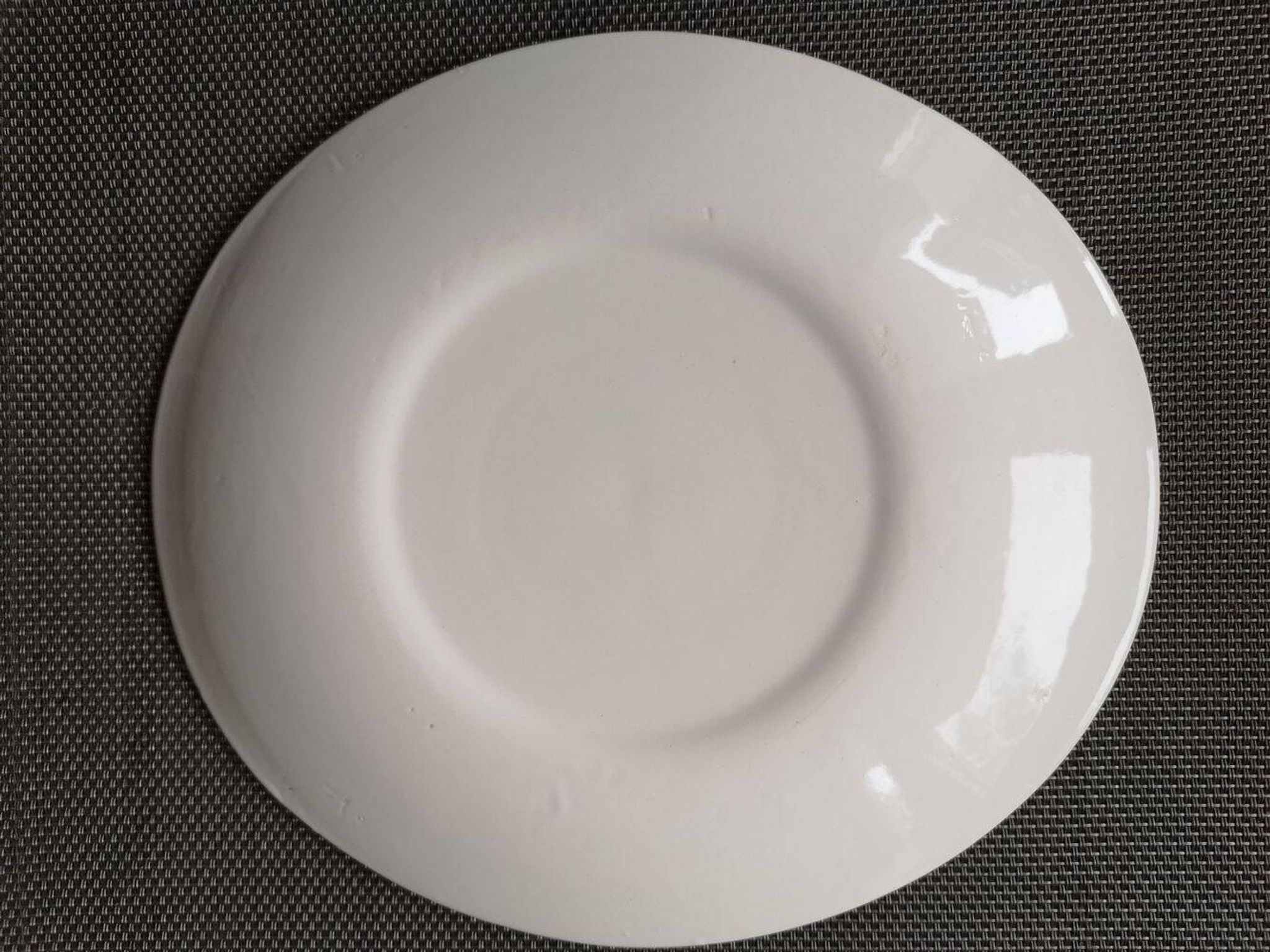 Set of 4 oval enameled ceramic plates - Handcrafted