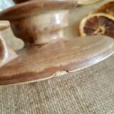 Hand candle holder in sandstone vintage cellar rat