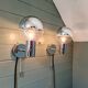 Pair of Space Age wall sconces, Motoko Ishii, Staff Leuchten, 1970