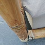 Large vintage rattan sofa bed