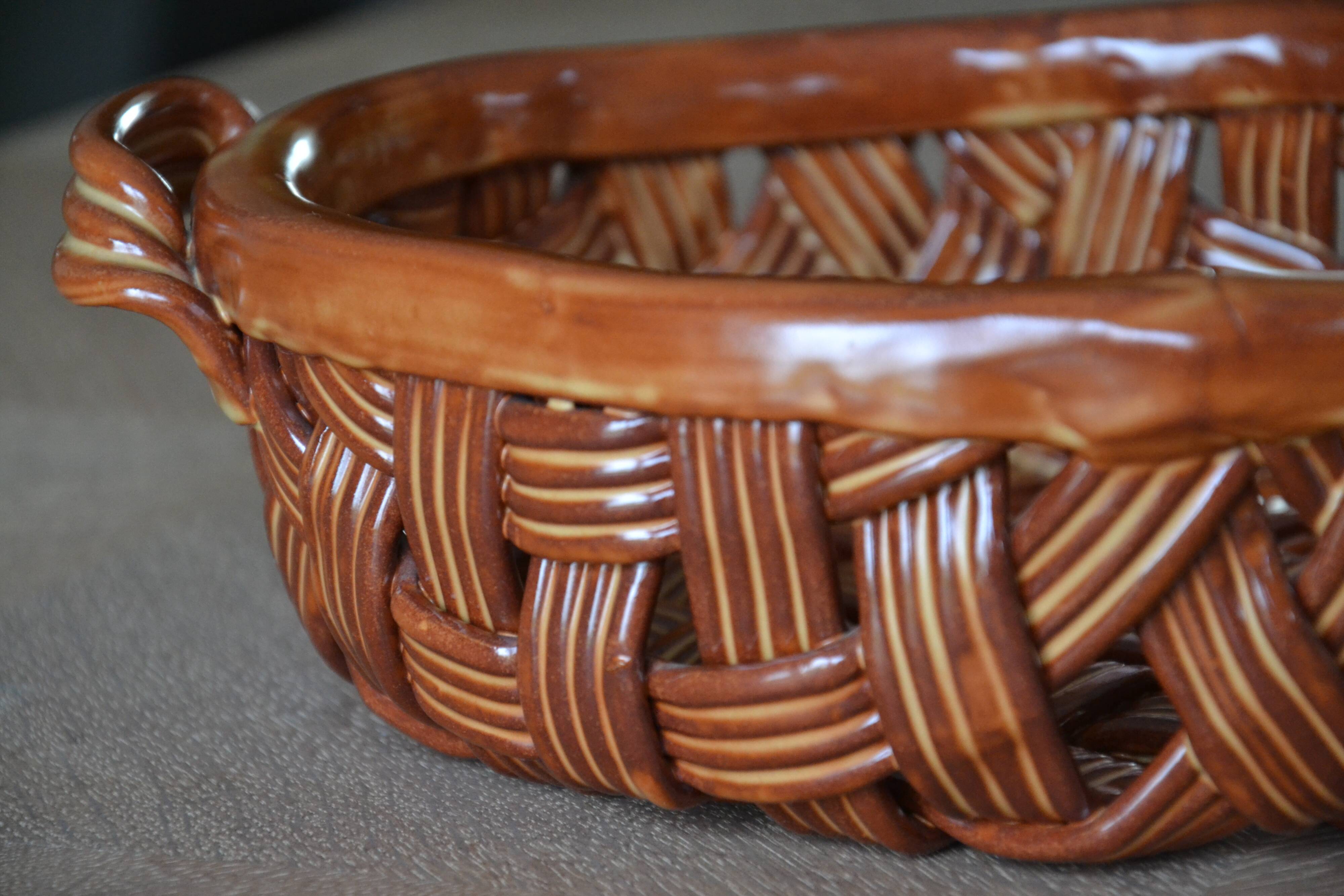 Vintage woven fruit bowl
