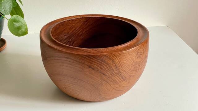 VINTAGE Solid Teak Salad Bowl
