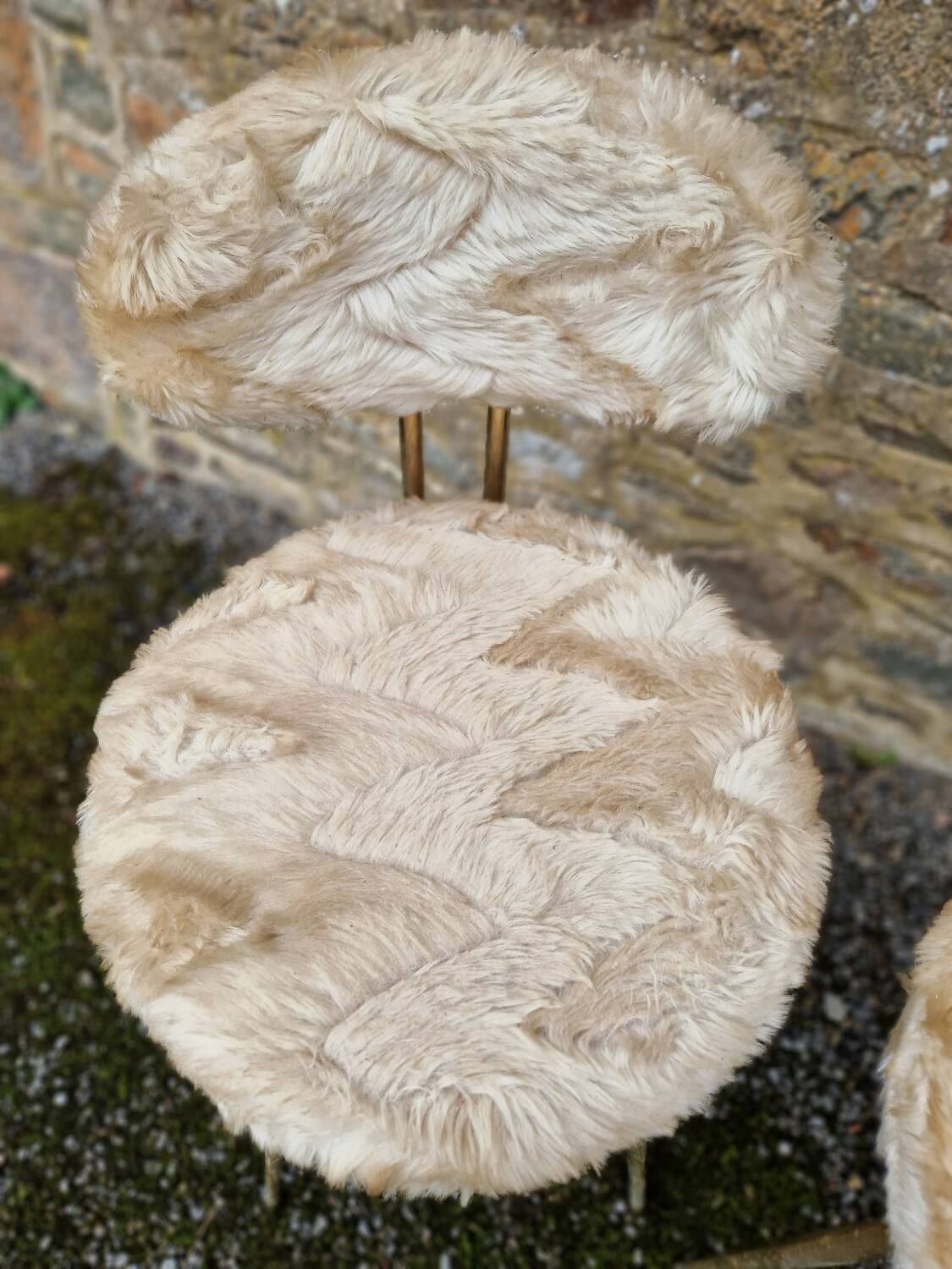 Pair of Pelfran 1970s furry chairs